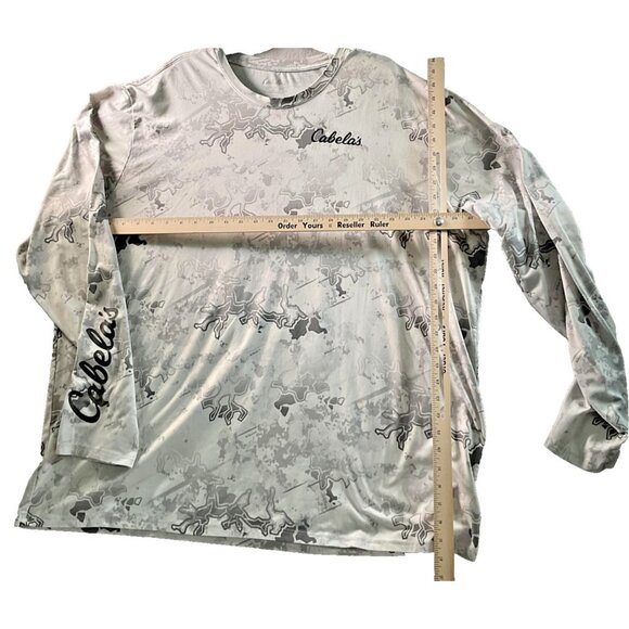 Cabela's Shirt Mens 3XL Gray Camo Long Sleeve Performance Hunting Fishing Logo - Picture 5 of 6